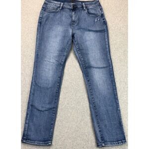 Coco + Carmen Womens Straight Leg Jeans Blue Denim Stretch 5-Pocket Everyday XL